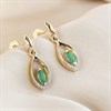 9ct Gold Marquise Emerald And Diamond Drop Earrings - D96109 Alternative Image