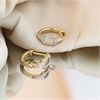 9ct Diamond-Set Open Rectangle Huggie Earrings - D96113 Alternative Image