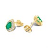 9ct Pear Emerald And Diamond Cluster Stud Earrings - D96118 Alternative Image