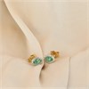 9ct Oval Emerald And Diamond Cluster Stud Ring - D96119 Alternative Image