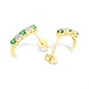 9ct Gold Emerald And Diamond Curved Stud Earrings - 8pts per pair - D9675 Alternative Image