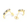 9ct Gold Sapphire And Diamond Curved Stud Earrings - 8pts per pair - D9676 Alternative Image