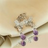 9ct White Gold Amethyst And Diamond Butterfly Drop Earrings - D9694 Alternative Image