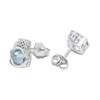 9ct White Gold Blue Topaz And Diamond Stud Earrings - D9695 Alternative Image