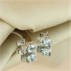 9ct White Gold Blue Topaz And Diamond Stud Earrings - D9695 Alternative Image