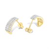 9ct Three Row Diamond-Set Half Hoop Earrings, 1/2ct/pair - D9698 Alternative Image