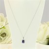 9ct White Gold Rectangular Tanzanite And Diamond Cluster Necklace - D97124 Alternative Image
