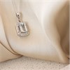 9ct White Gold Rectangular Aquamarine And Diamond Necklace - D97129 Alternative Image