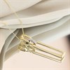 9ct Double Open Rectangular Diamond Necklace - D97134 Alternative Image