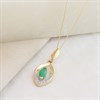 9ct Marquise Emerald And Diamond Necklace - D97138 Alternative Image