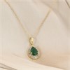 9ct Pear Emerald And Diamond Cluster Necklace - D97145 Alternative Image