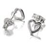 Silver Open Heart Stud Earrings - 5mm - F0124 Alternative Image