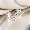 Silver Triple Flat Rounds Stud Earrings - F0155 Alternative Image