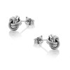 Silver Textured Knot Stud Earrings - 9mm - F0219 Alternative Image
