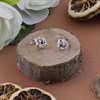 Silver Textured Knot Stud Earrings - 9mm - F0219 Alternative Image