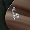 Silver Sparkle Cut Heart Stud Earrings - 6mm - F0241 Alternative Image