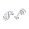 Silver Teardrop Bubble Stud Earrings - 11mm - F0243 Alternative Image