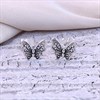 Silver Butterfly Stud Earrings - F0290 Alternative Image