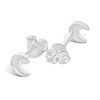 Silver Cubic Zirconia Crescent Moon Stud Earrings - F03113 Alternative Image