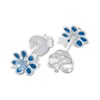 Silver Blue CZ Flower Stud Earrings - F03115 Alternative Image