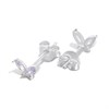 Silver Lavender CZ Butterfly Stud Earrings - F03116 Alternative Image