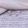 Silver Lavender CZ Butterfly Stud Earrings - F03116 Alternative Image
