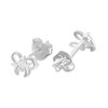 Silver Cubic Zirconia Bow Stud Earrings - F03118 Alternative Image