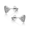 Silver Cubic Zirconia Heart Stud Earrings - 7mm - F04026 Alternative Image