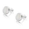 Silver Mother Of Pearl Stud Earrings - F04101 Alternative Image