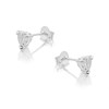 Silver Cubic Zirconia Heart Stud Earrings - F04102 Alternative Image