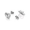 Silver Cubic Zirconia Heart Stud Earrings - 9mm - F04121 Alternative Image