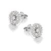 Silver Cubic Zirconia Cluster Stud Earrings - 9mm - F04135 Alternative Image
