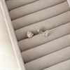 Silver Cubic Zirconia Pear Halo Stud Earrings - 8mm - F04141 Alternative Image