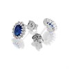 Silver Blue Cubic Zirconia Cluster Stud Earrings - 9mm - F04158 Alternative Image