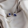 Silver Blue Cubic Zirconia Cluster Stud Earrings - 9mm - F04158 Alternative Image
