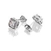 Silver Cubic Zirconia Halo Stud Earrings - 7mm - F04160 Alternative Image
