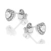 Silver Cubic Zirconia Heart Stud Earrings - 6mm - F04171 Alternative Image