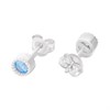 Silver Blue Cubic Zirconia Stud Earrings - 5mm - F04176 Alternative Image