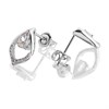 Silver Cubic Zirconia Teardrop Stud Earrings - 12mm - F04186 Alternative Image
