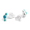 Silver Synthetic Turquoise Stud Earrings - F04197 Alternative Image