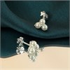 Silver Triple Simulated Pearl Stud Earrings - F04199 Alternative Image