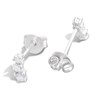 Silver CZ Three Stone Mini Climber Stud Earrings - F04212 Alternative Image