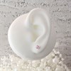 Silver Pink Cubic Zirconia Stud Earrings - 4mm - F0422 Alternative Image