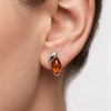 Silver Amber Petal Stud Earrings - F04244 Alternative Image