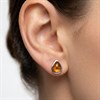 Silver Amber Teardrop Stud Earrings - F04247 Alternative Image