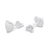 Silver Synthetic Opal Heart Stud Earrings- 7mm - F04249 Alternative Image