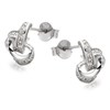 Silver Cubic Zirconia Knot Stud Earrings - 10mm - F0463 Alternative Image