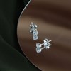 Silver Round Cubic Zirconia Stud Earrings - 4mm - F0484 Alternative Image