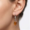 Silver Amber Crossover Teardrop Drop Earrings - F0720 Alternative Image