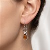 Silver Amber Figure Of Eight Drop Earrings - F0722 Alternative Image
